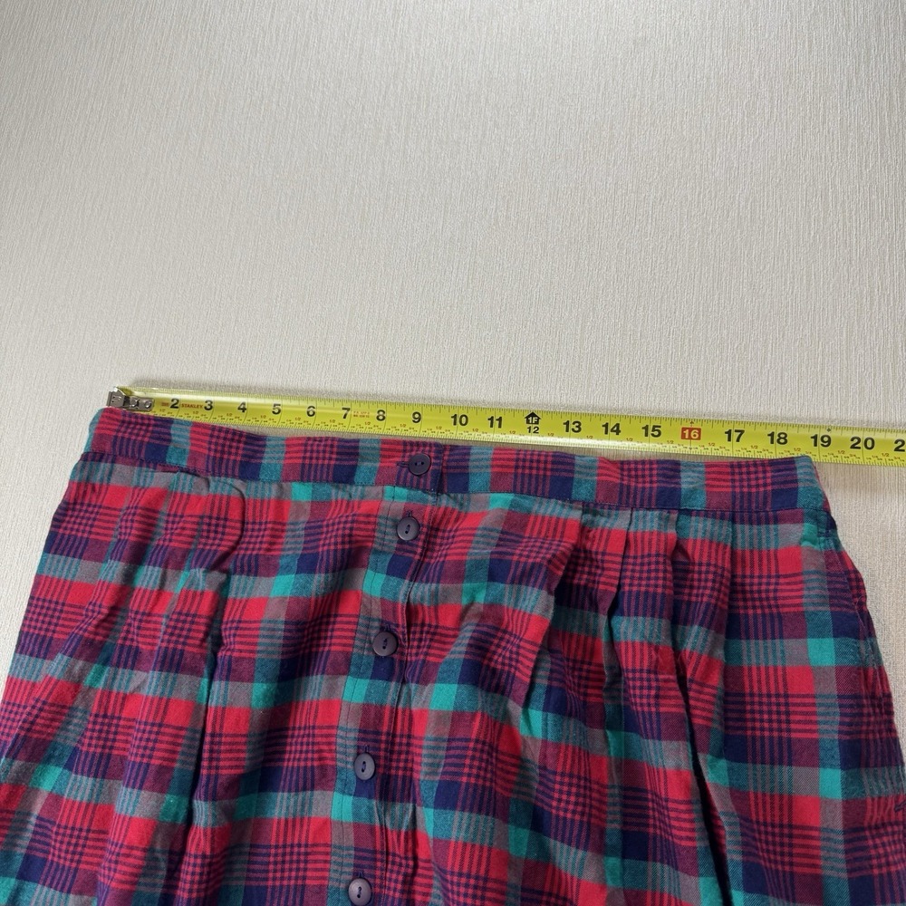 VTG Susan Bristol Plaid Midi Button Front Skirt Size 2X  Cottagecore 100% Cotton - Picture 5 of 8